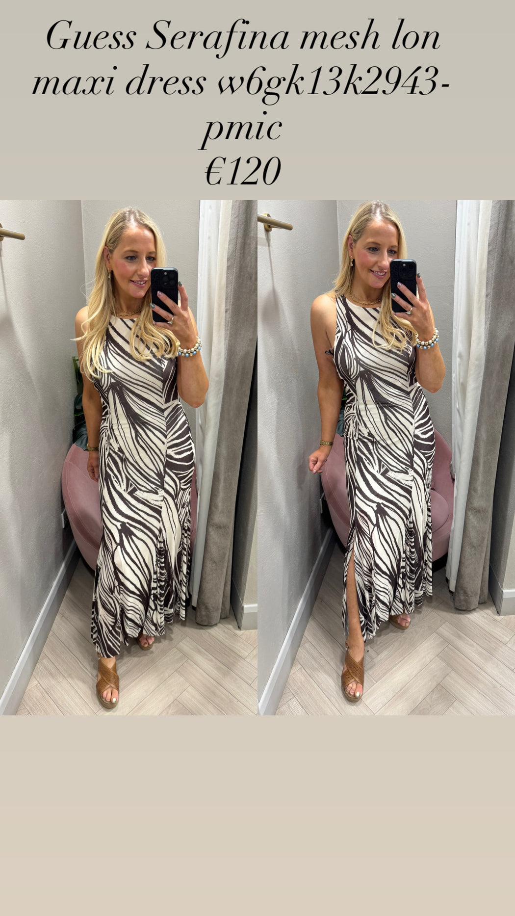 Guess Serafina mesh lon maxi dress w6gk13k2943- pmic