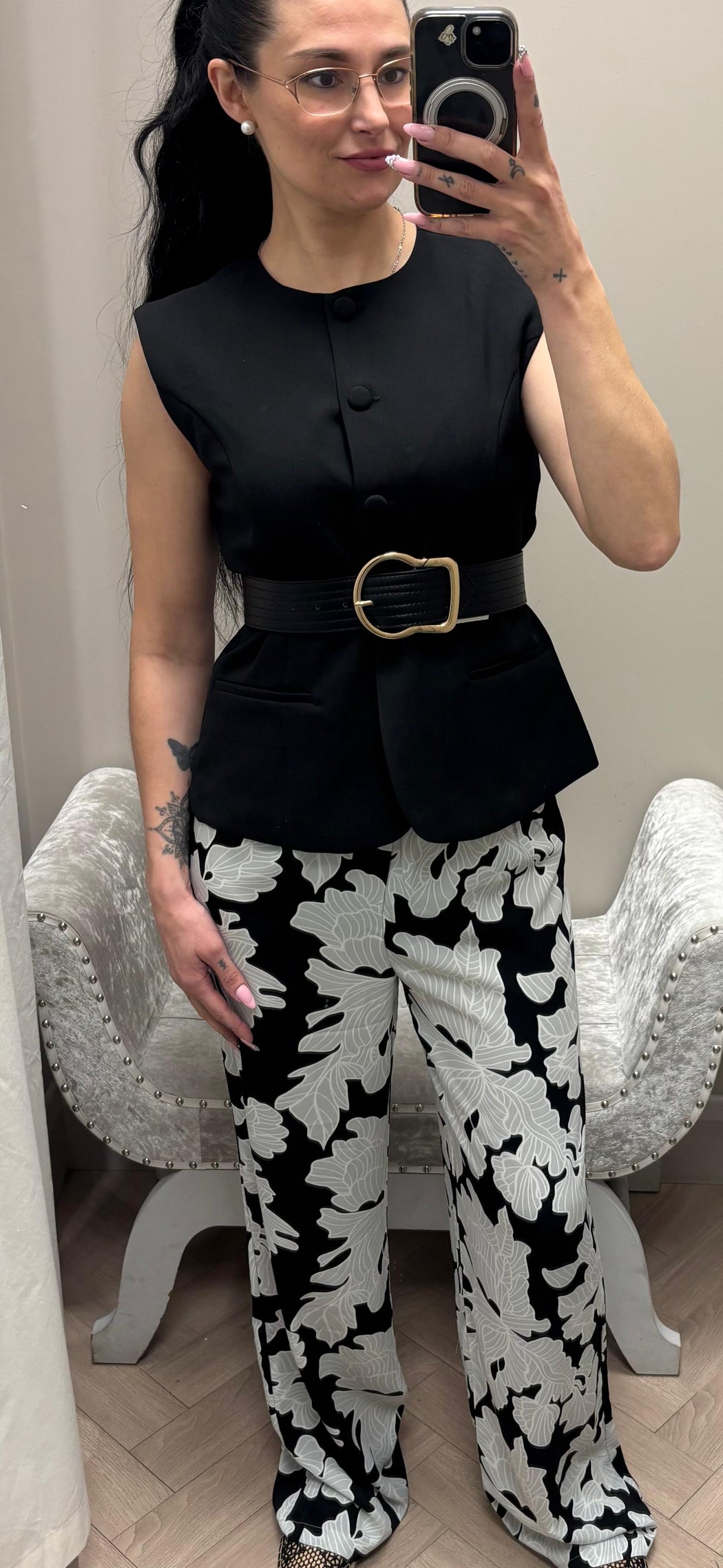 Nolita black  print trousers