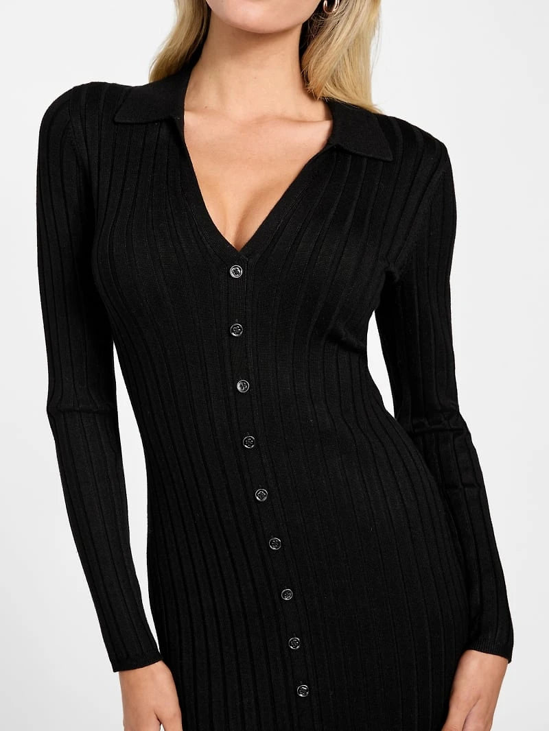 Guess black Eco Miranda rib Dress