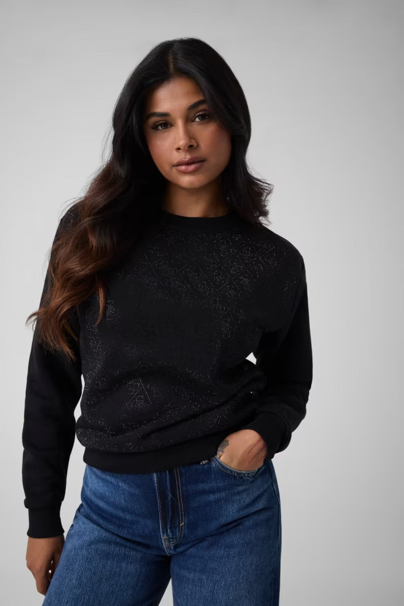Guess black all over logo sweater w6bq14k6060