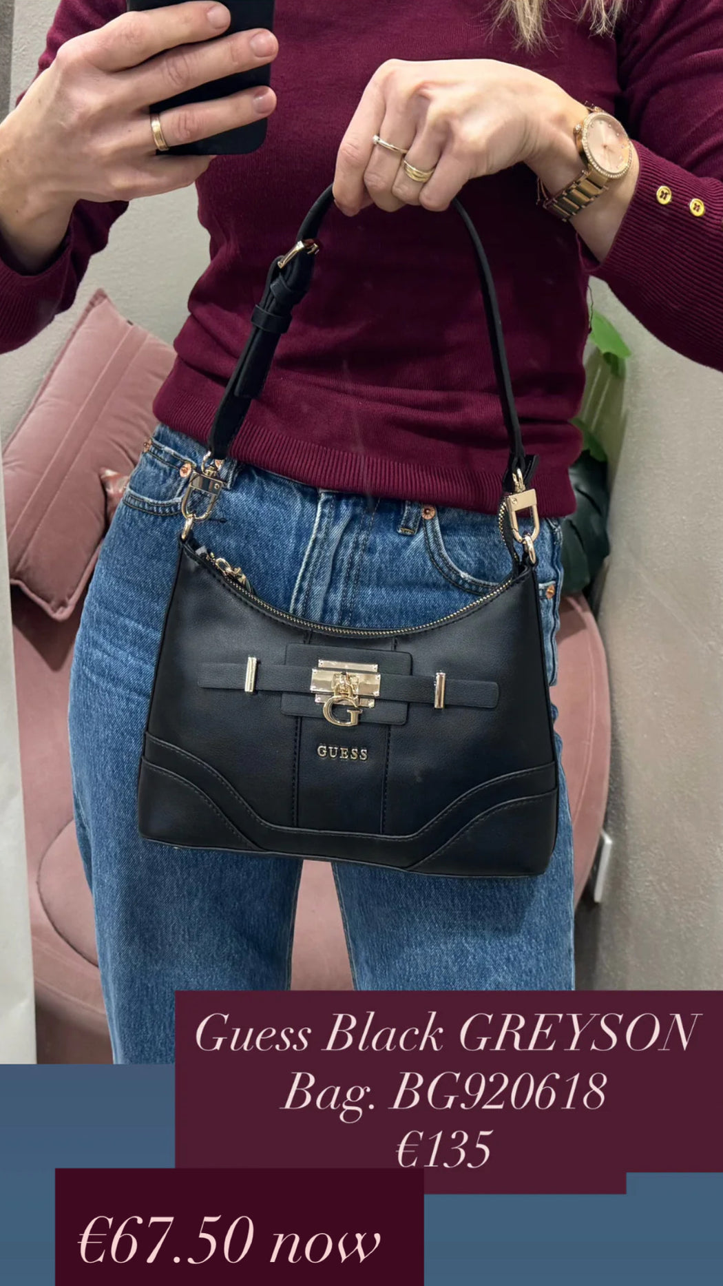 Guess Black GREYSON Bag. BG920618