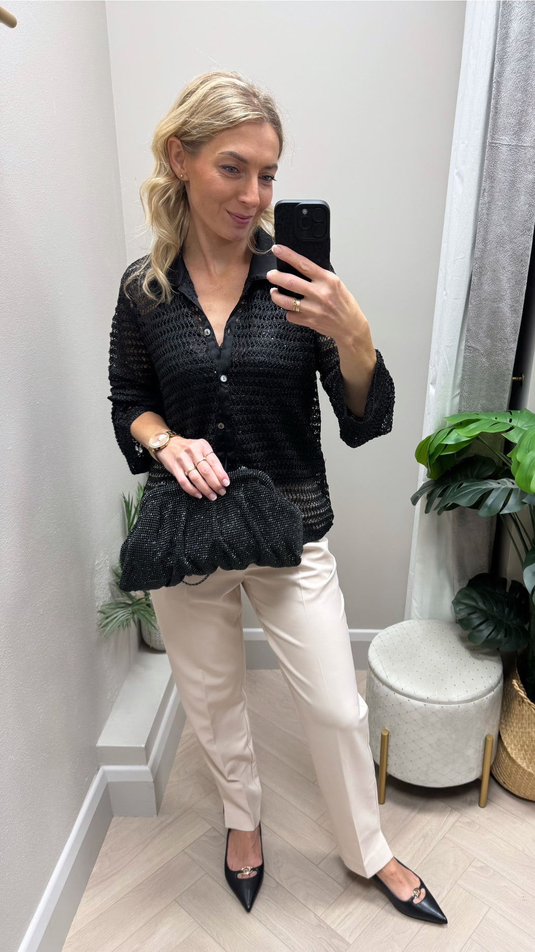 Guess black zalina clutch bag