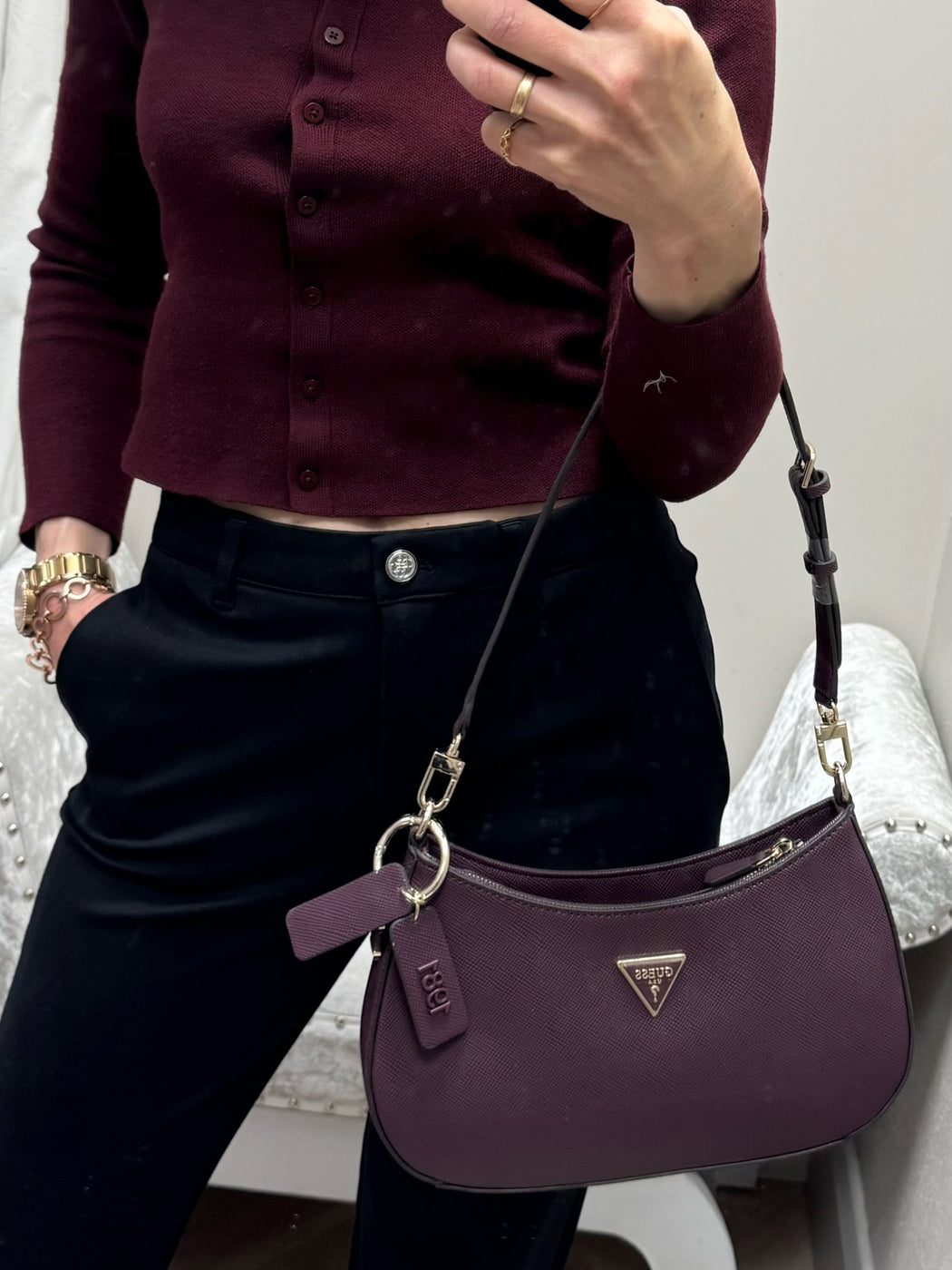 Guess Aubergine Noelle shoulder bag ZG787918