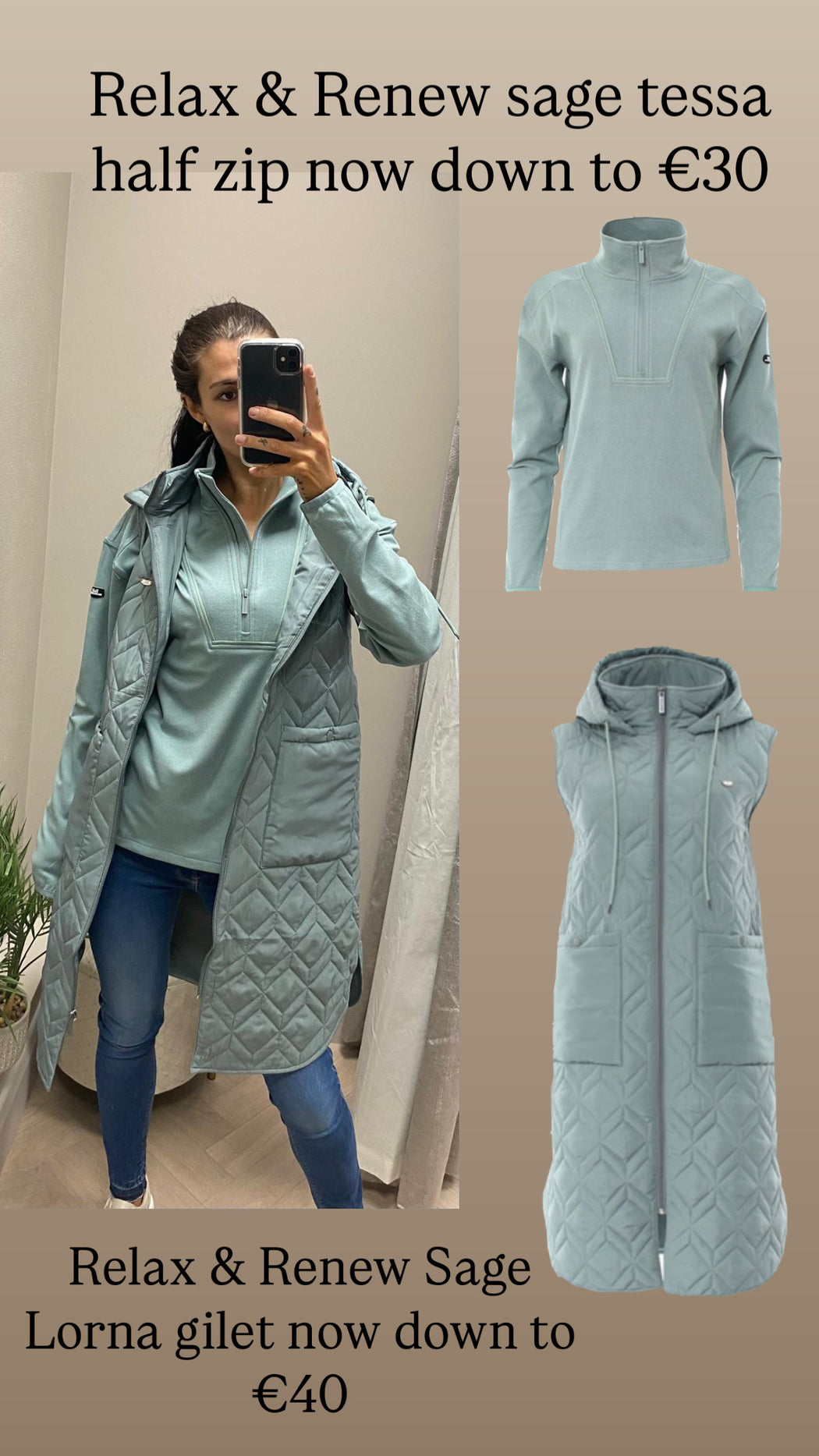 Relax & Renew Sage Lorna gilet