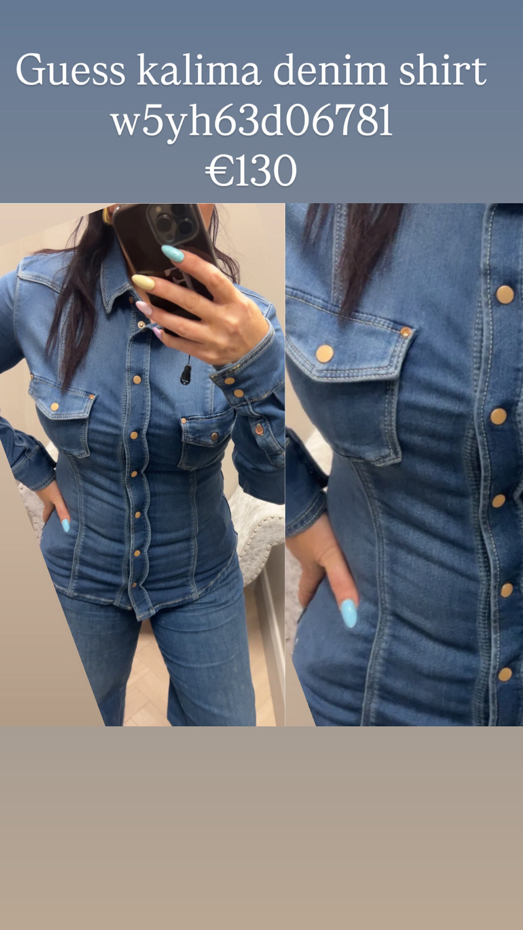 Guess kalima denim shirt w5yh63d06781