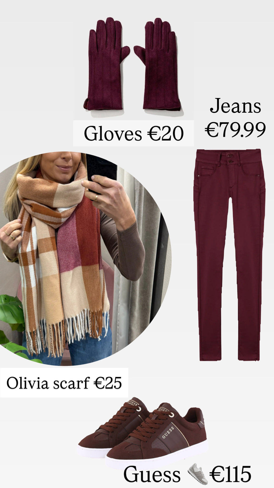 One size wine double up jeans