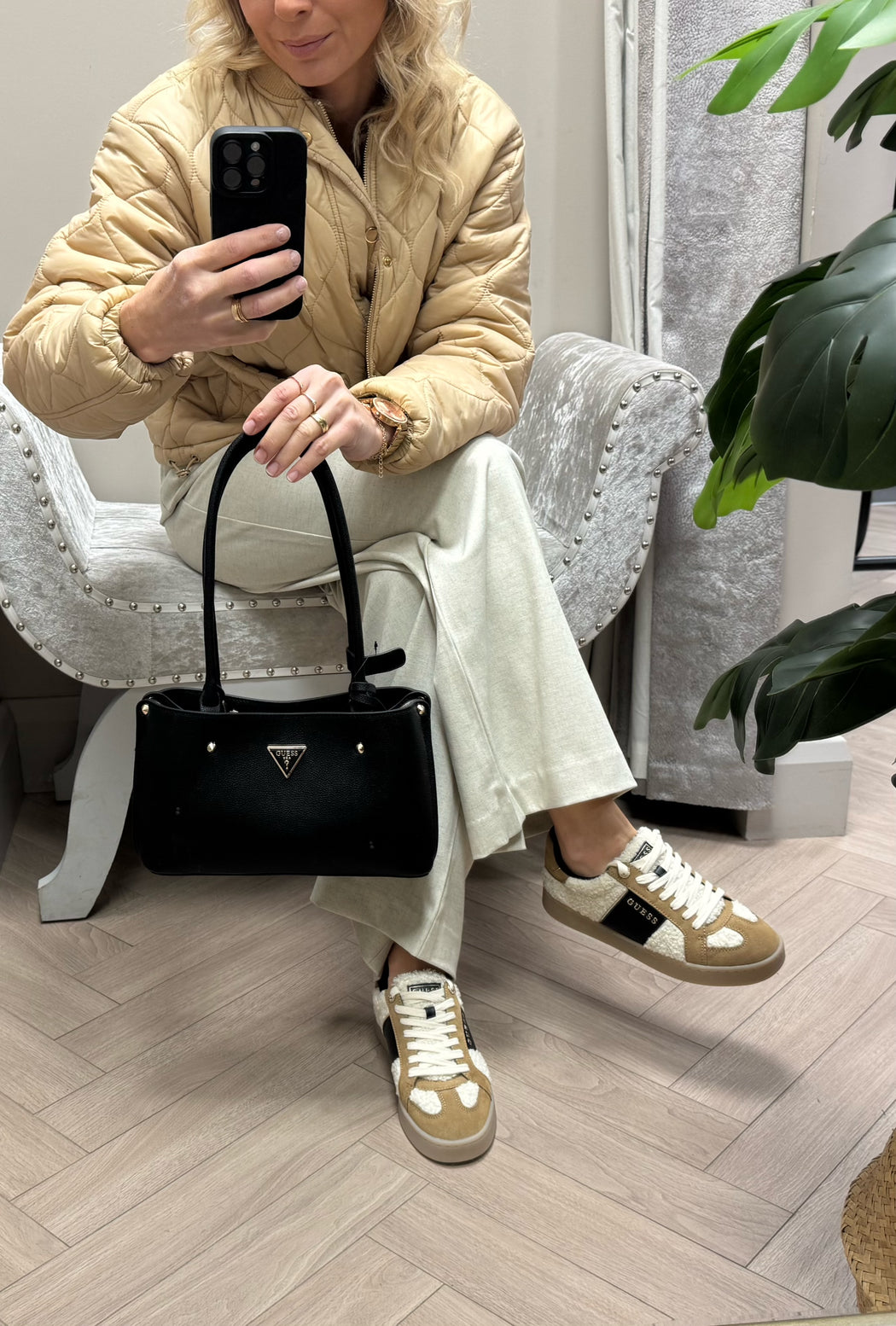 Guess black meridan shoulder bag