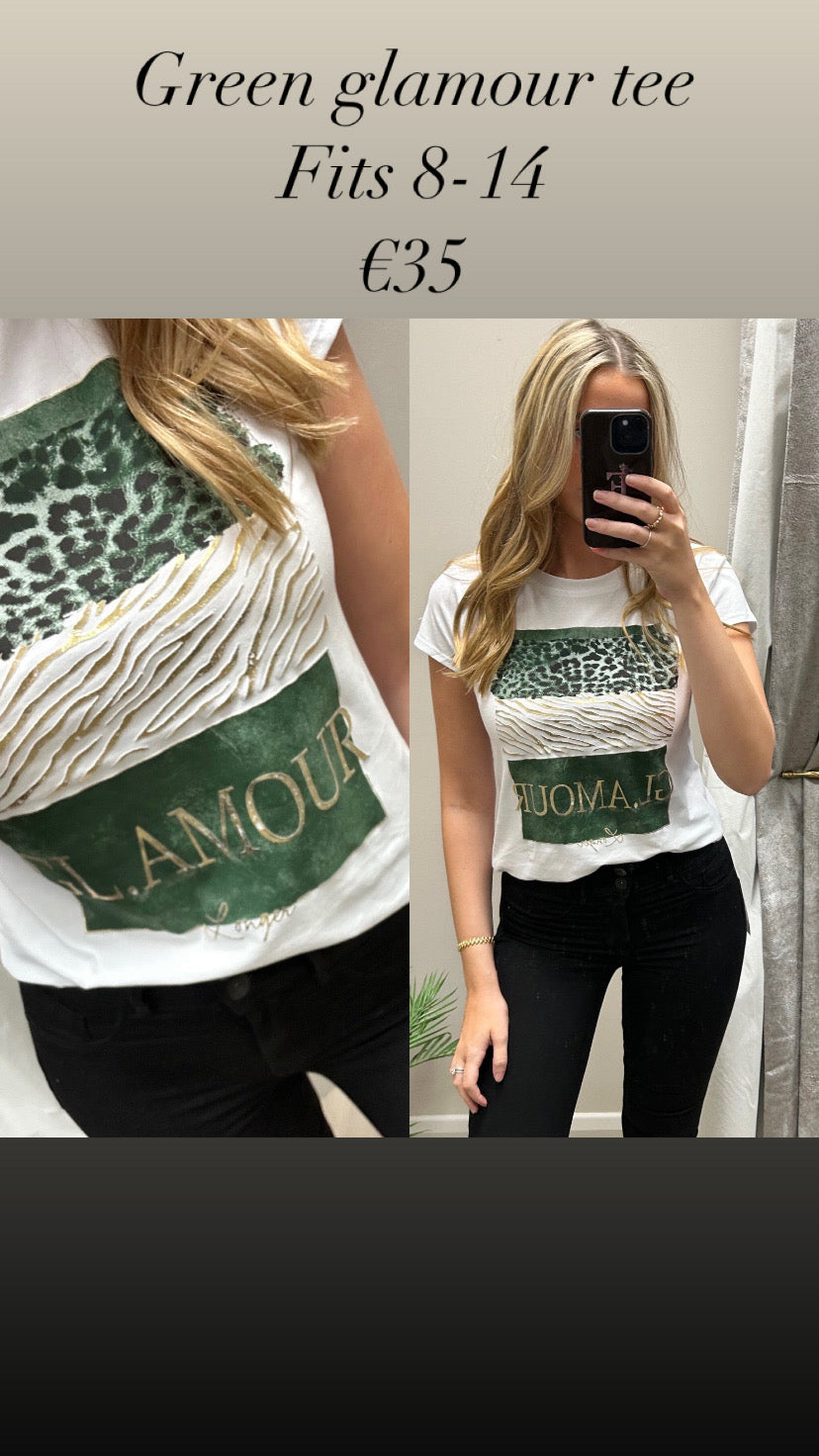 Green glamour tee