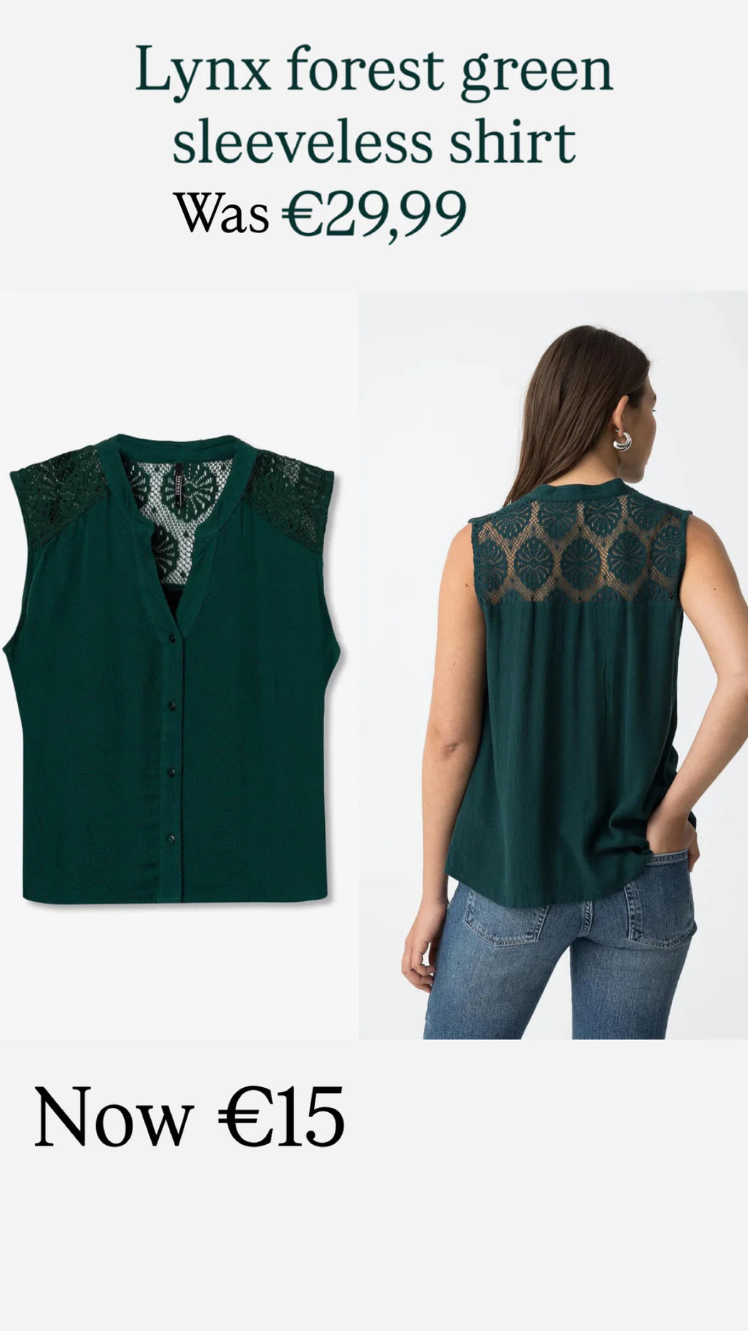 Lynx forest green sleeveless shirt