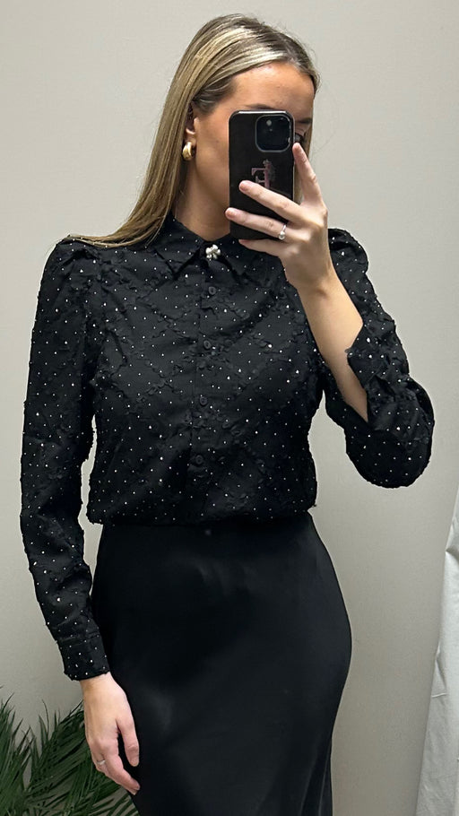 Sasha black sparkle shirt