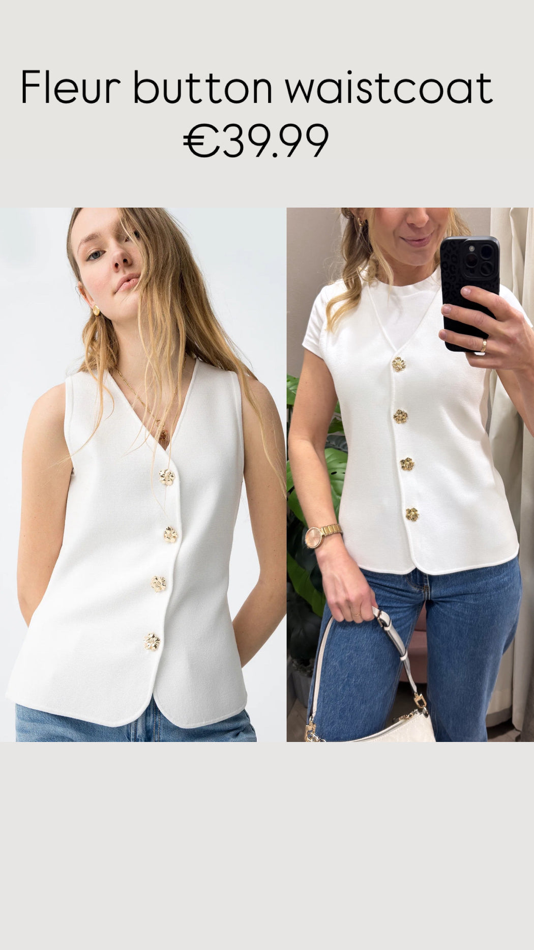 Fleur button waistcoat