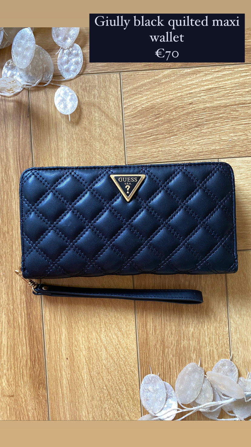 Qa874846 Giully black  quilted maxi wallet