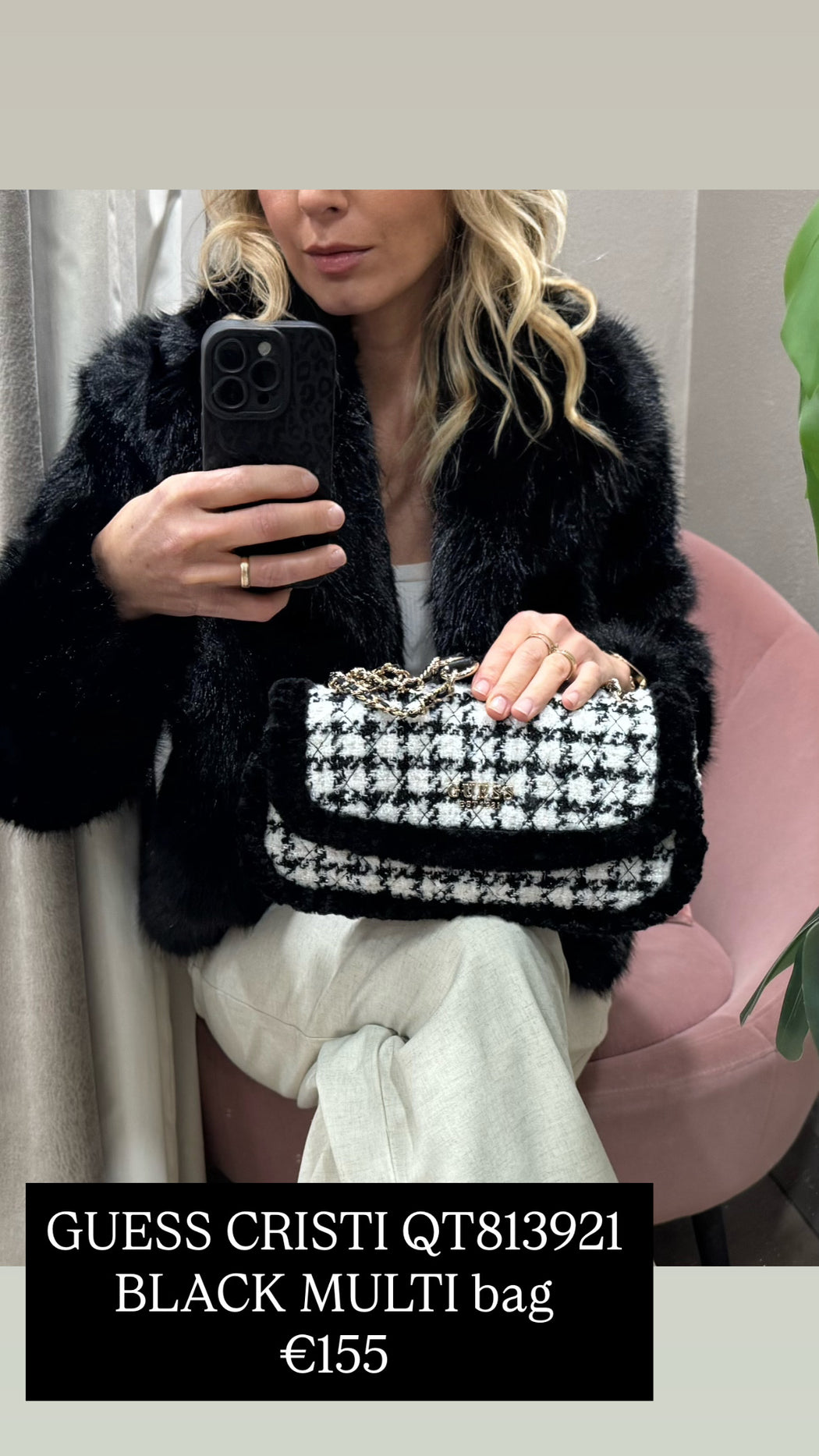 GUESS CRISTI QT813921 BLACK MULTI bag
