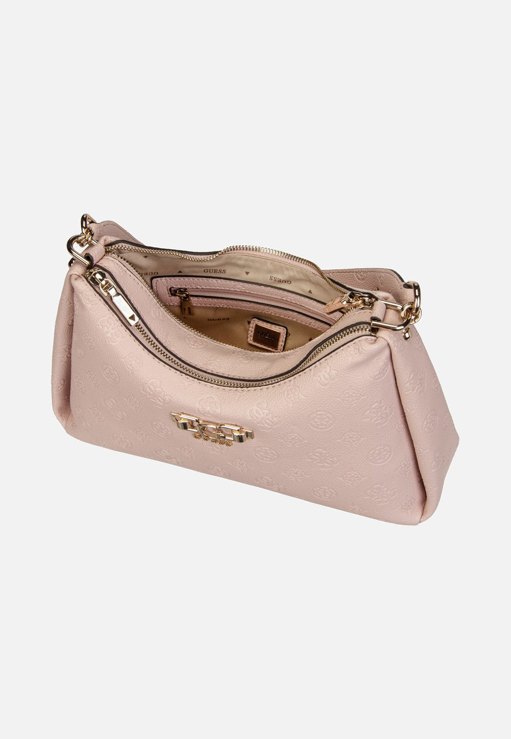Guess anise   light rose double zip shoulder bag