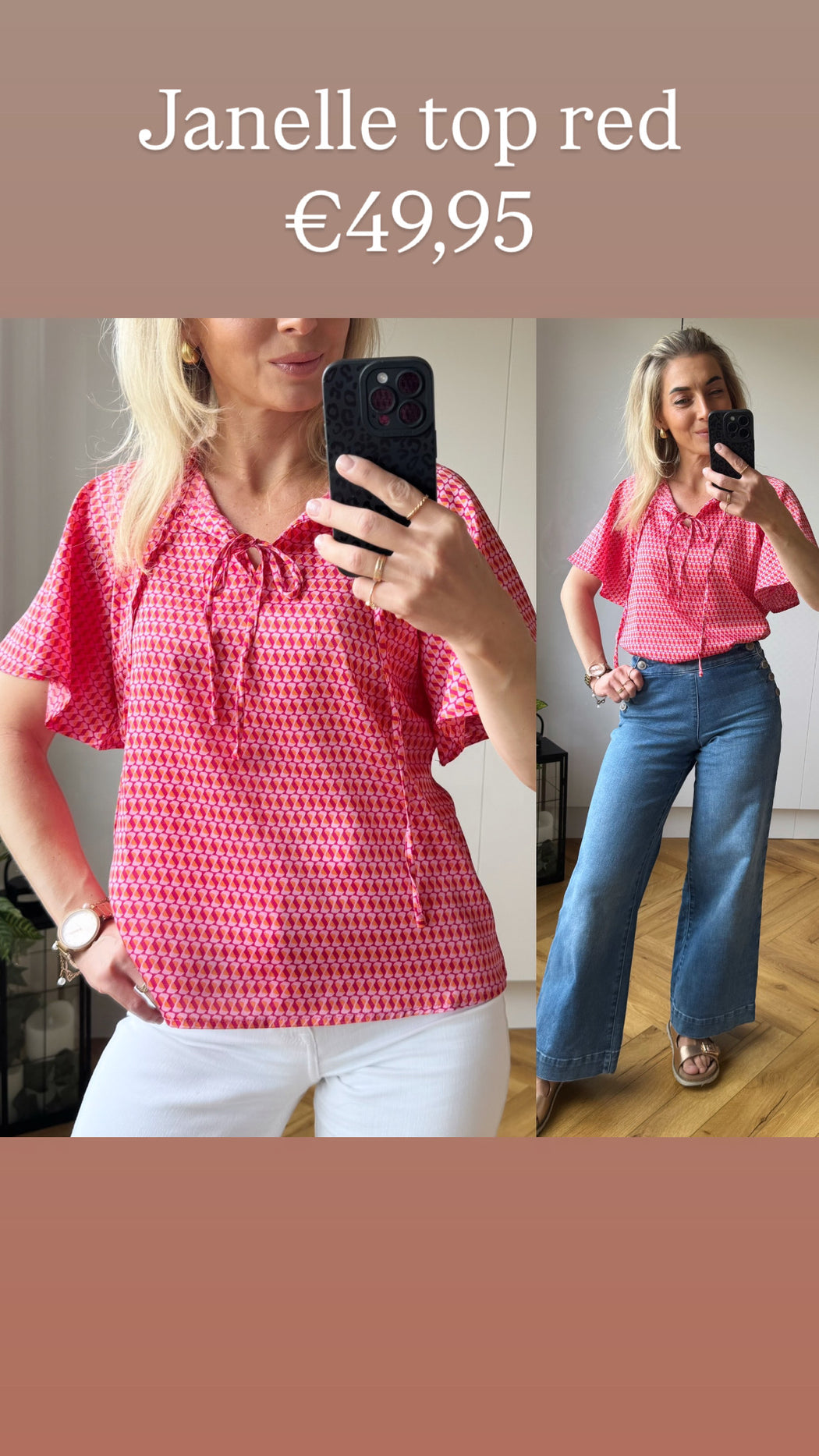 Janelle top red