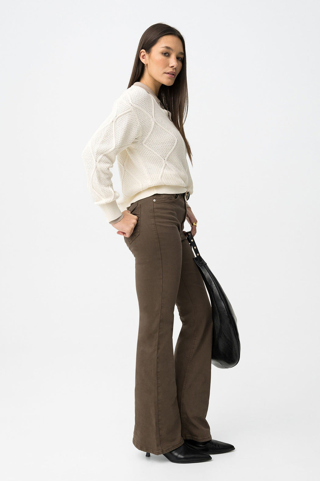 Zoe brown flare jeans