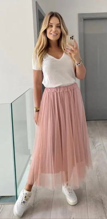 Pink Rose tulle skirt