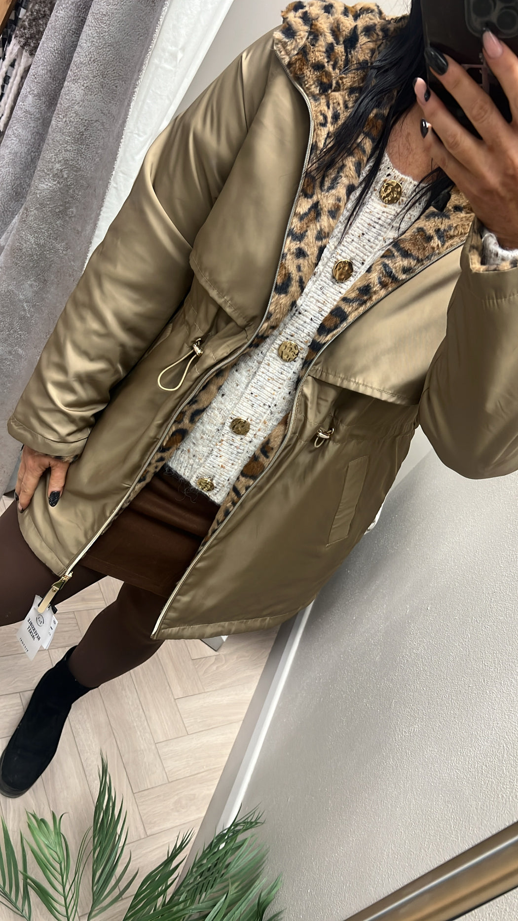 Rocky beige leopard reversible jacket