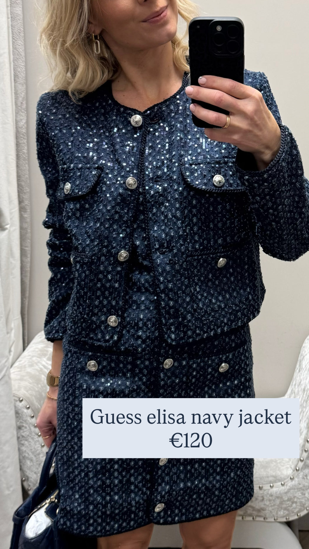 Guess elisa navy jacket w5bnocd0771