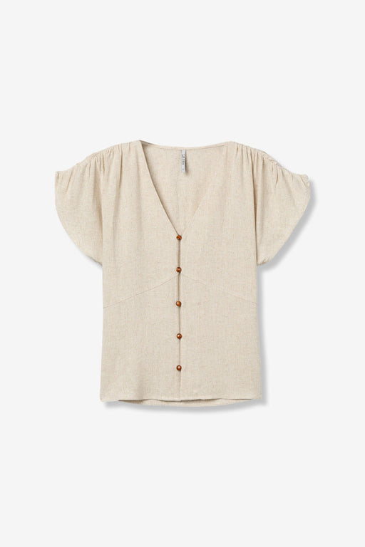 Musa beige frill sleeve top