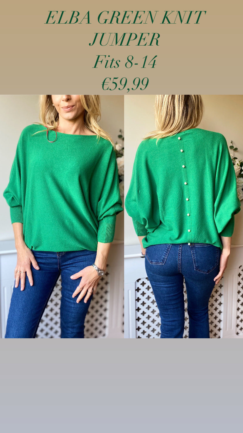 ELBA GREEN KNIT JUMPER