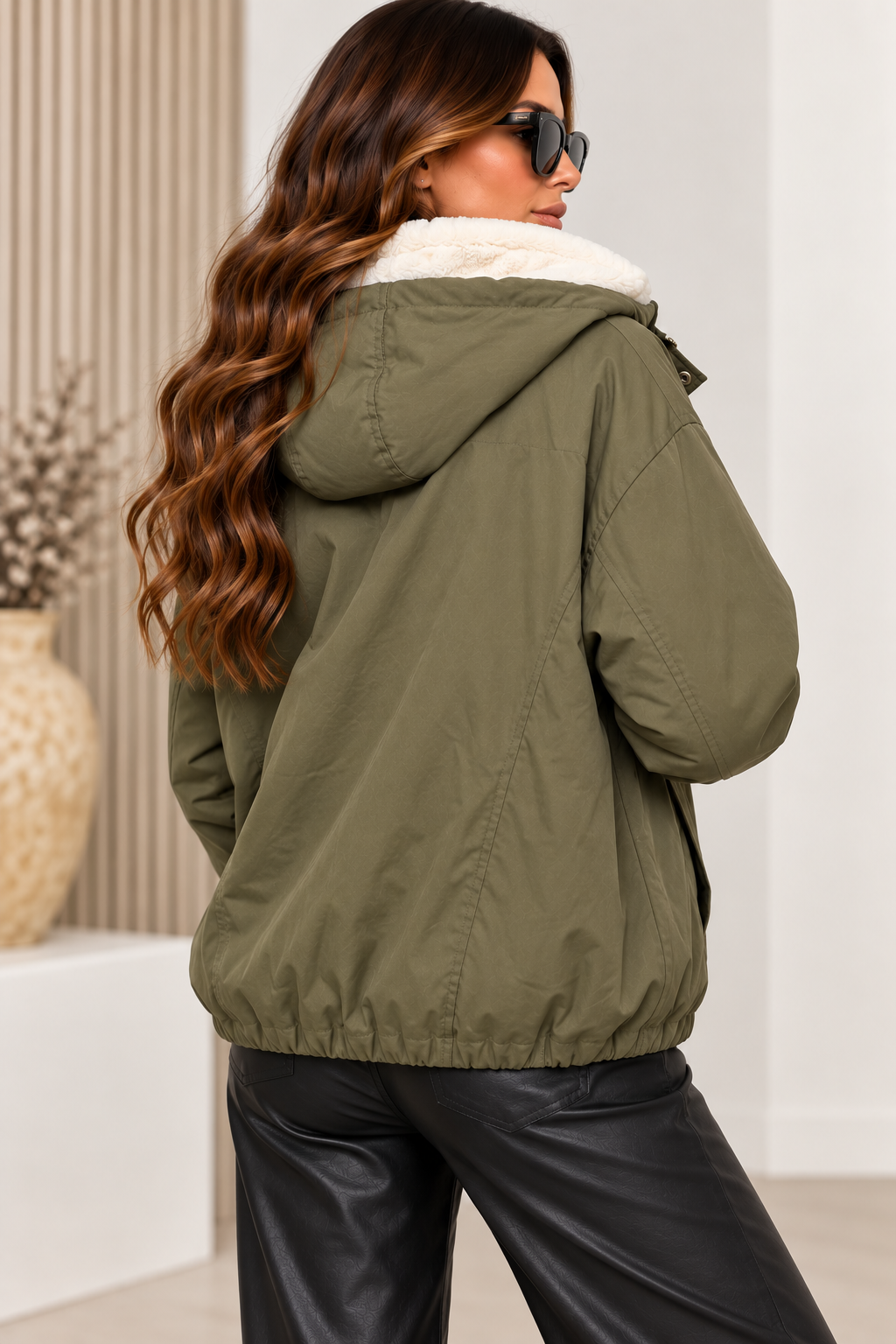 Goose fur lined jacket