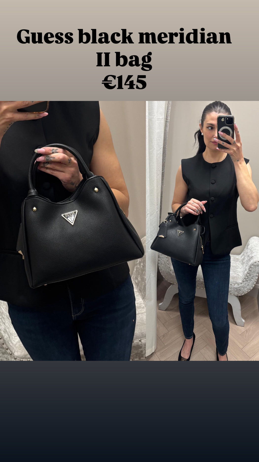Guess black meridian II bag BG697405