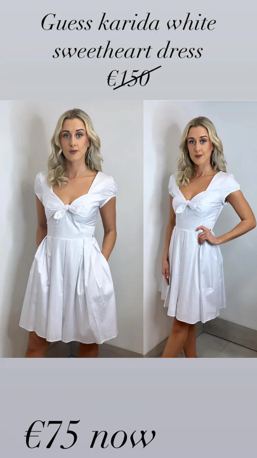 Guess karida white sweetheart dress