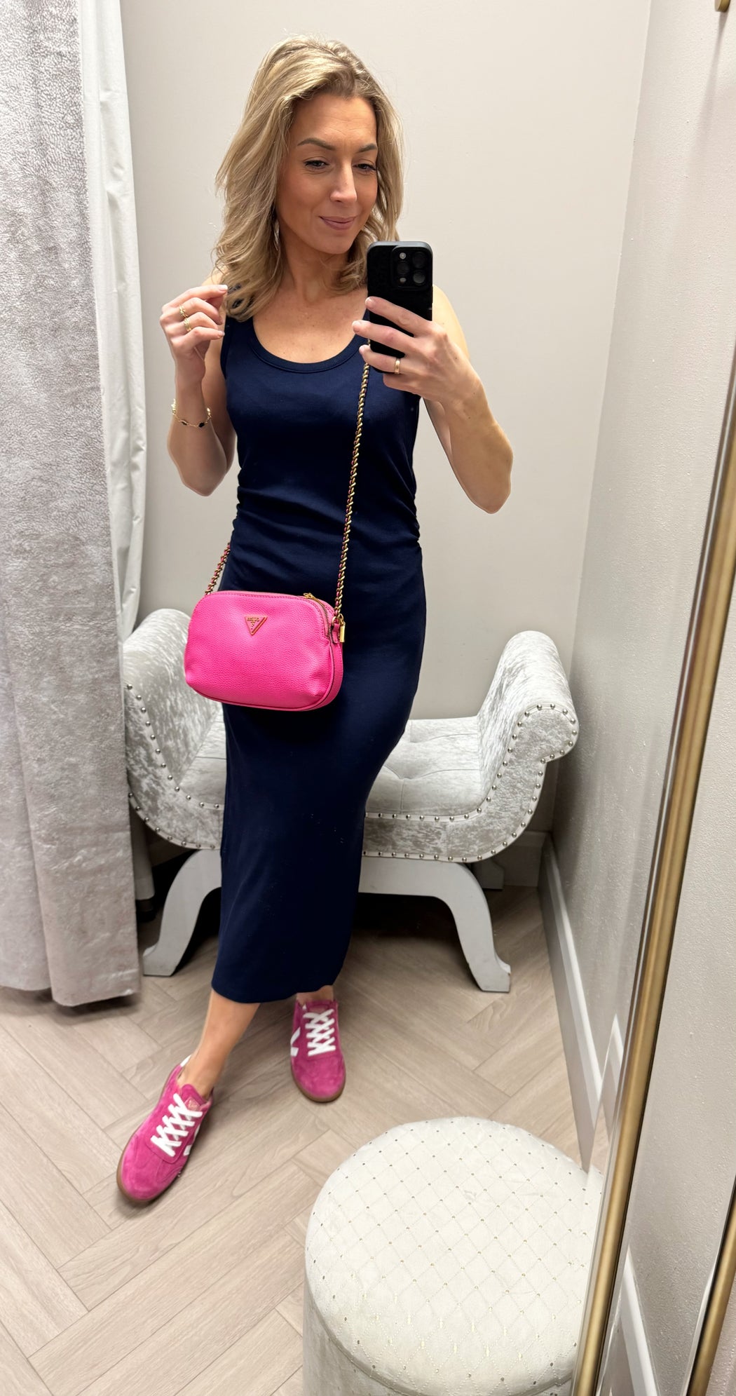 Vb878212 guess Magenta becci double zip crossbody