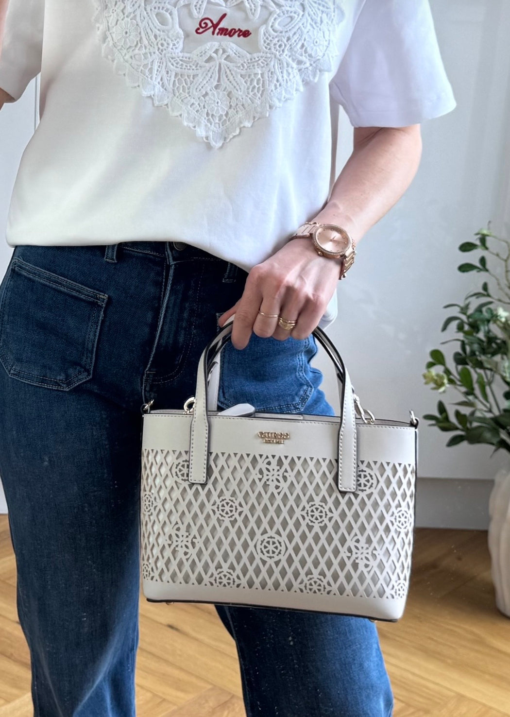 Guess LETTY MINI PG991175 off white 2in1 bag