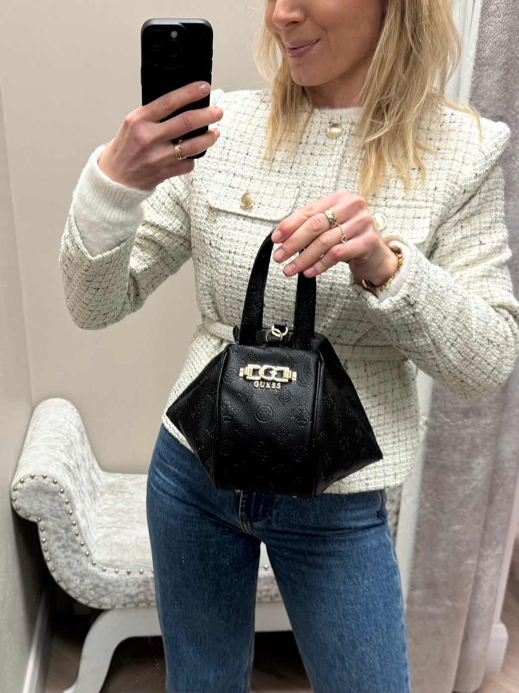 Guess black  logo anise bag pd991677