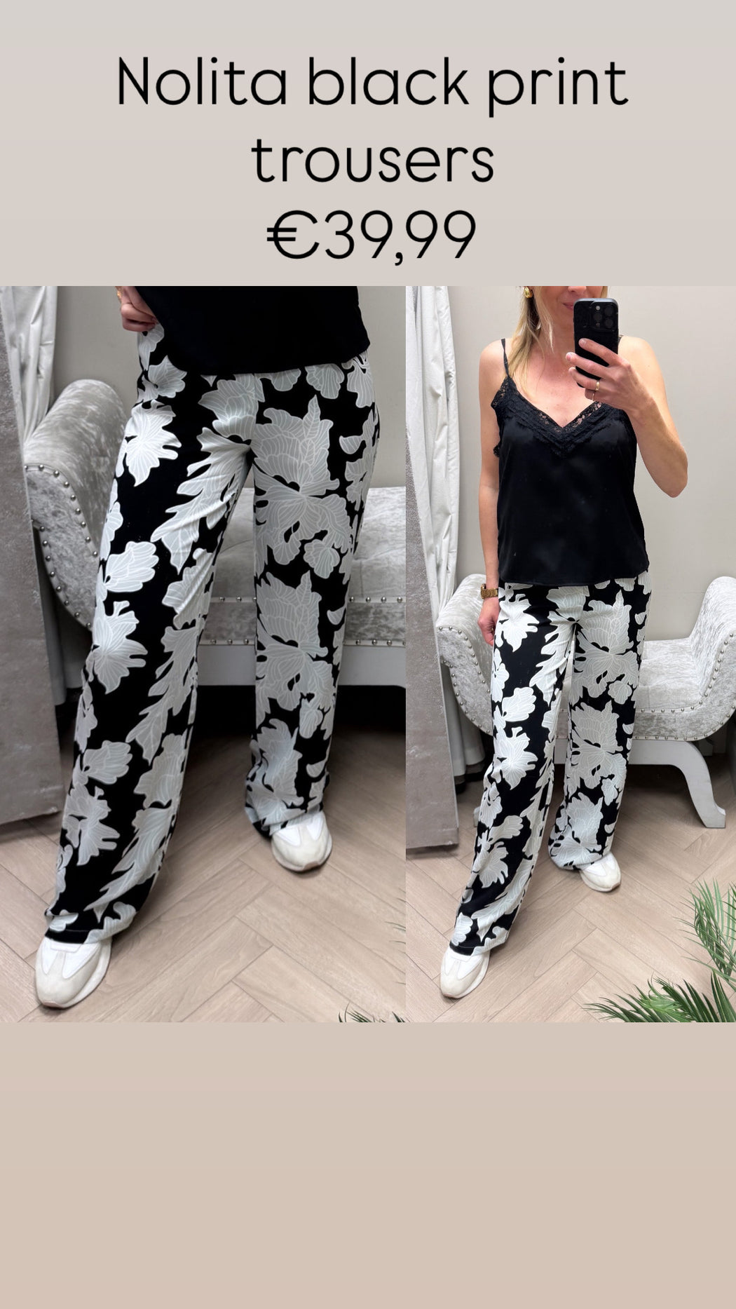 Nolita black  print trousers