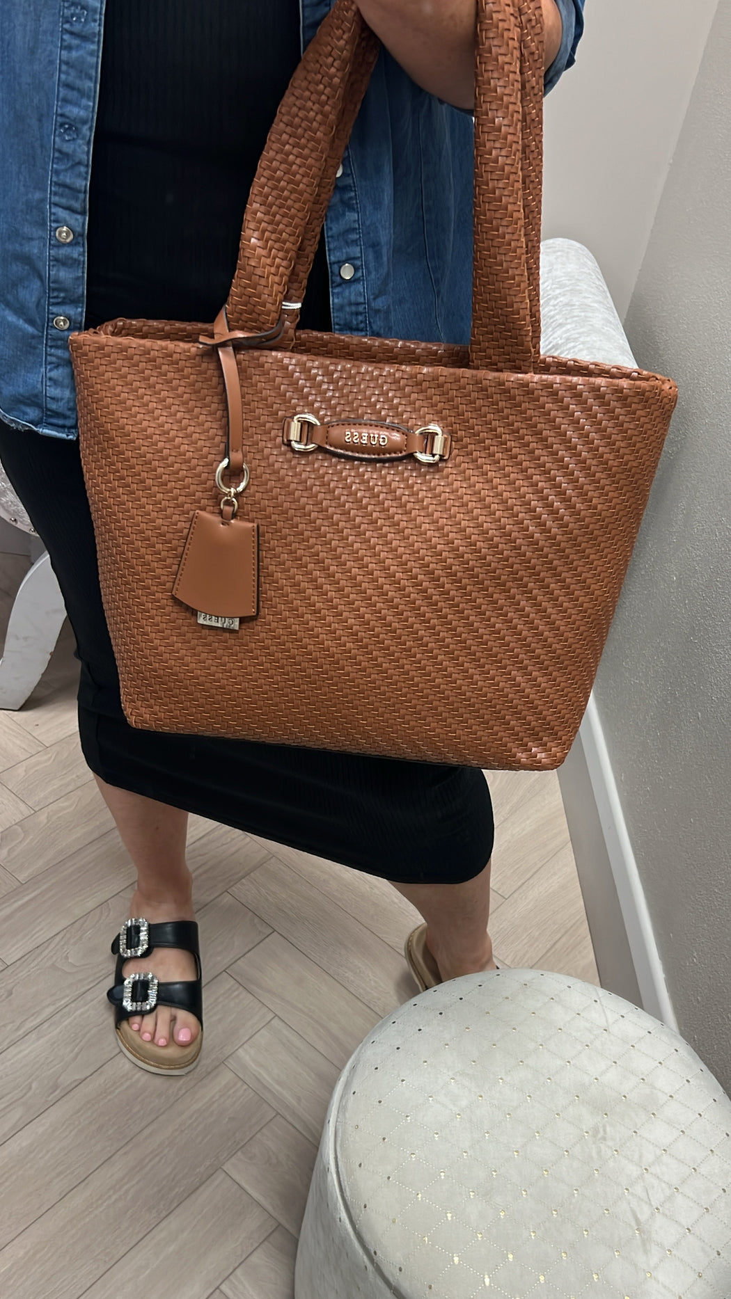 Guess cognac francy tote bag WG953023