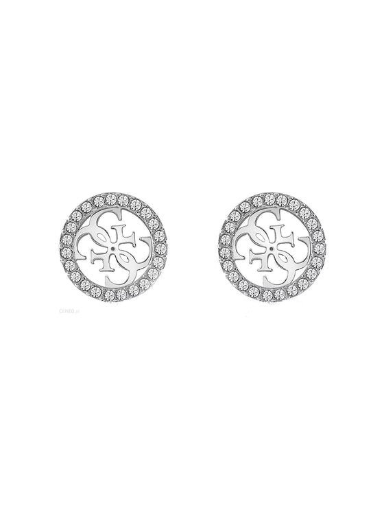 Jube02161 guess silver logo earrings