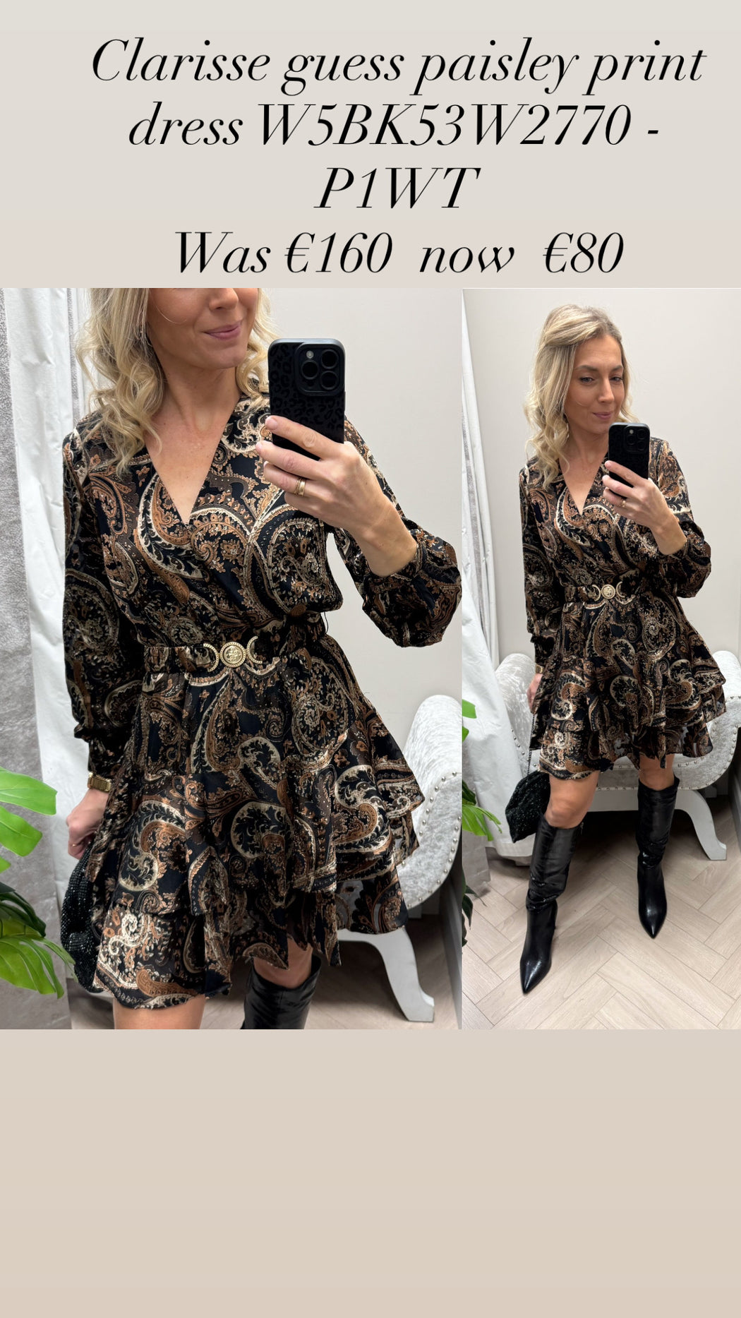 Clarisse guess paisley print dress W5BK53W2770 - P1WT