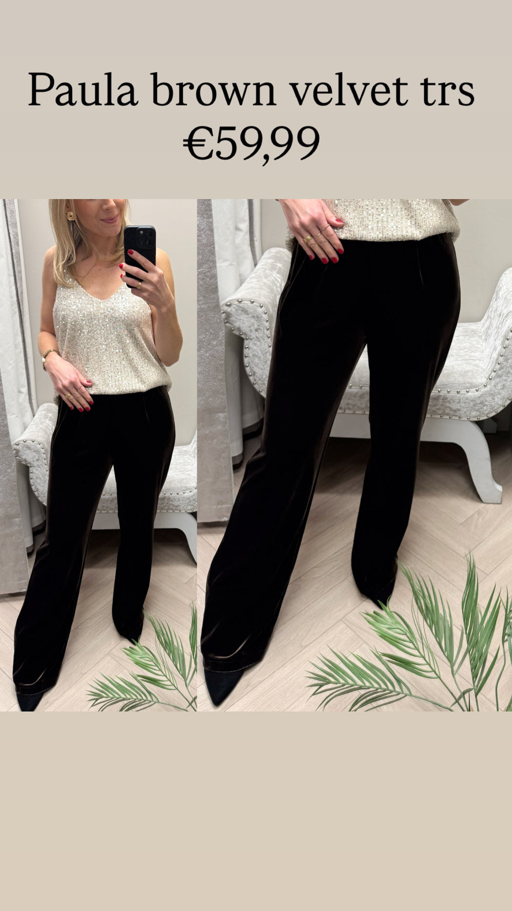 Paula brown velvet trs