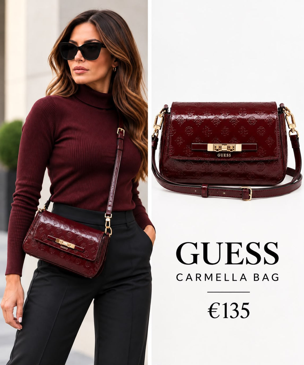 Guess burgundy bag carmella pt222520