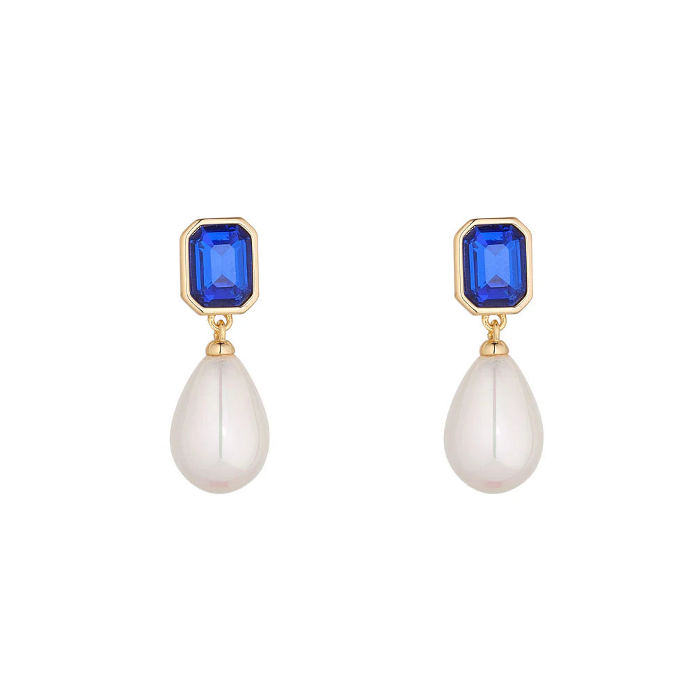 R442ecb PEARL & SAPPHIRE EARRINGS