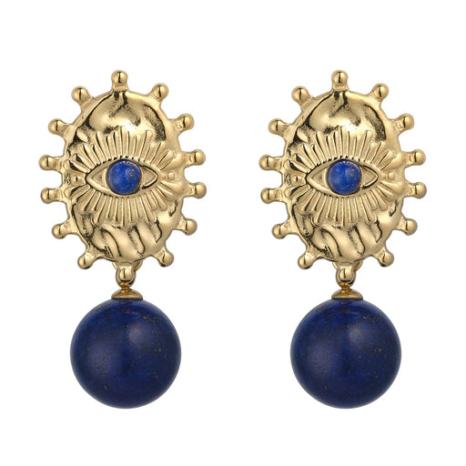 S205esf SEMI PRECIOUS LAPIS STONE EARRINGS