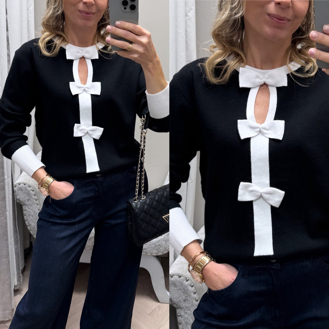 Black  aspen bow knit