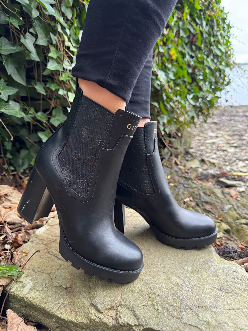 Guess Black Logo Boots FLFNLLELE10