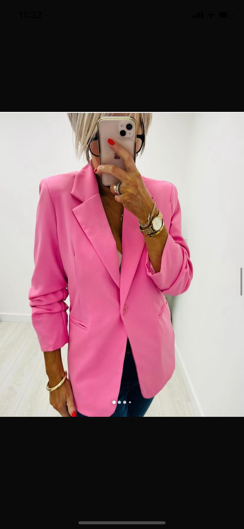 Bethany pink ruched blazer is