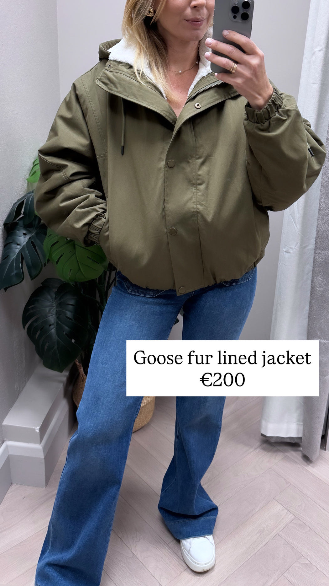 Goose fur lined jacket