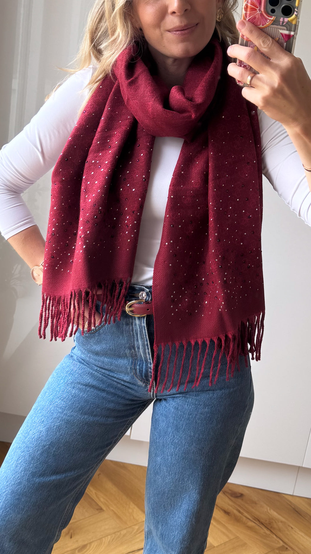 Guess burgundy scarf  AW5658POL03 - BUR