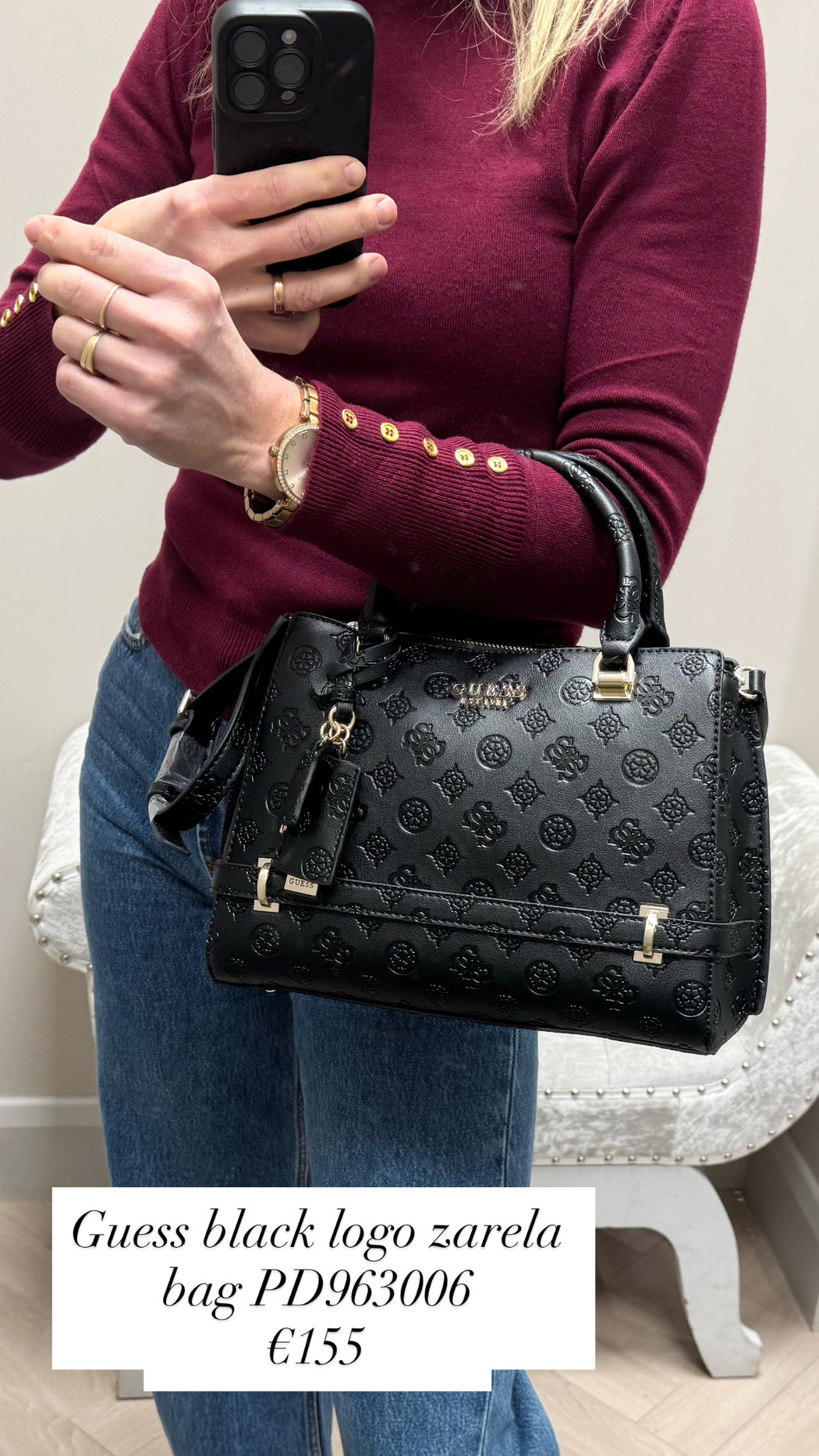 Guess black logo zarela bag PD963006