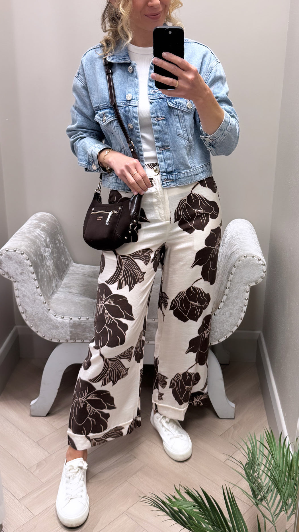 Posey -1 brown/cream  trousers