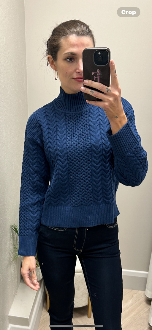 Edwina navy cable knit