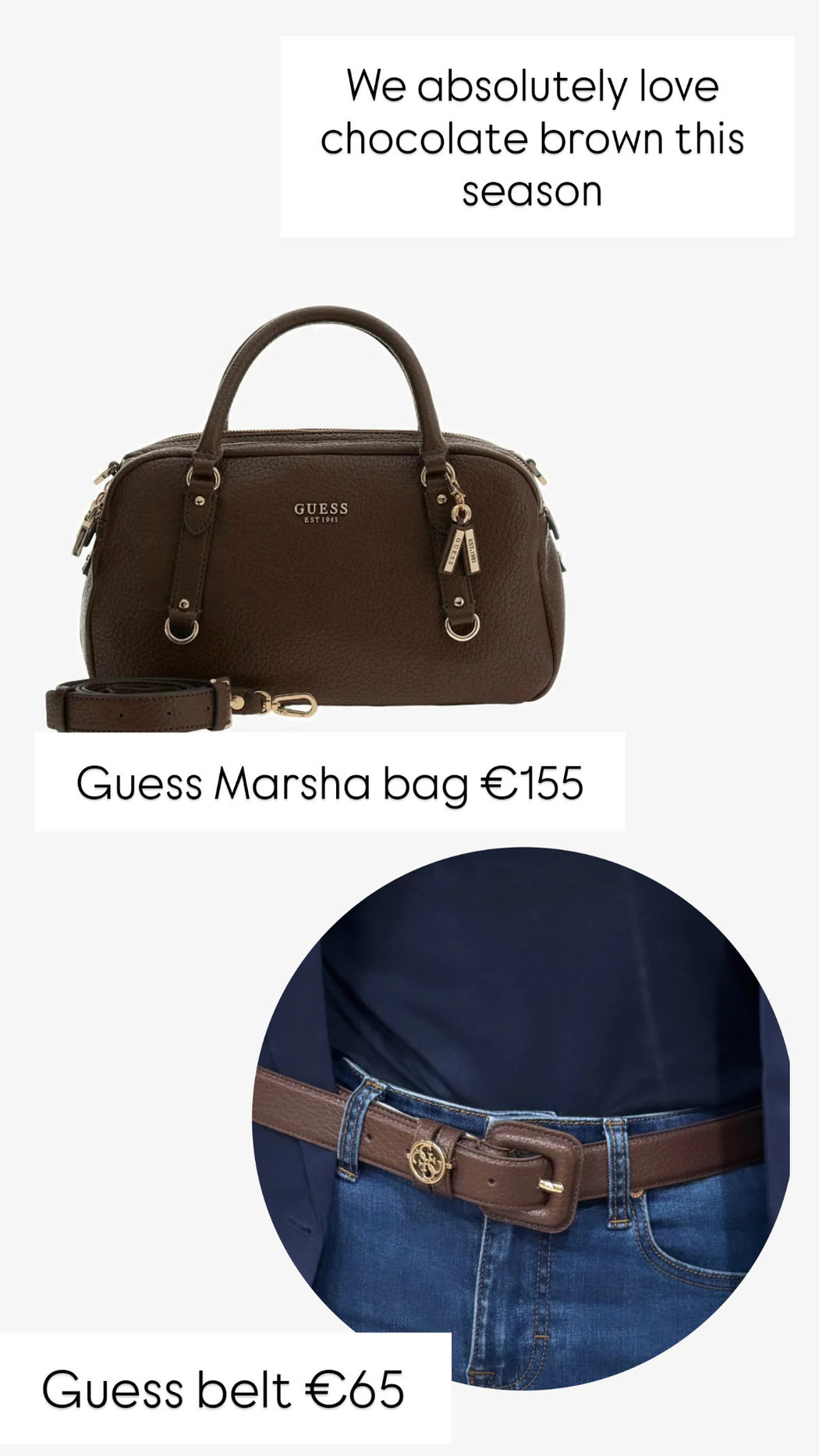 Guess espresso leather buckle belt BW9329P6130 - ESP