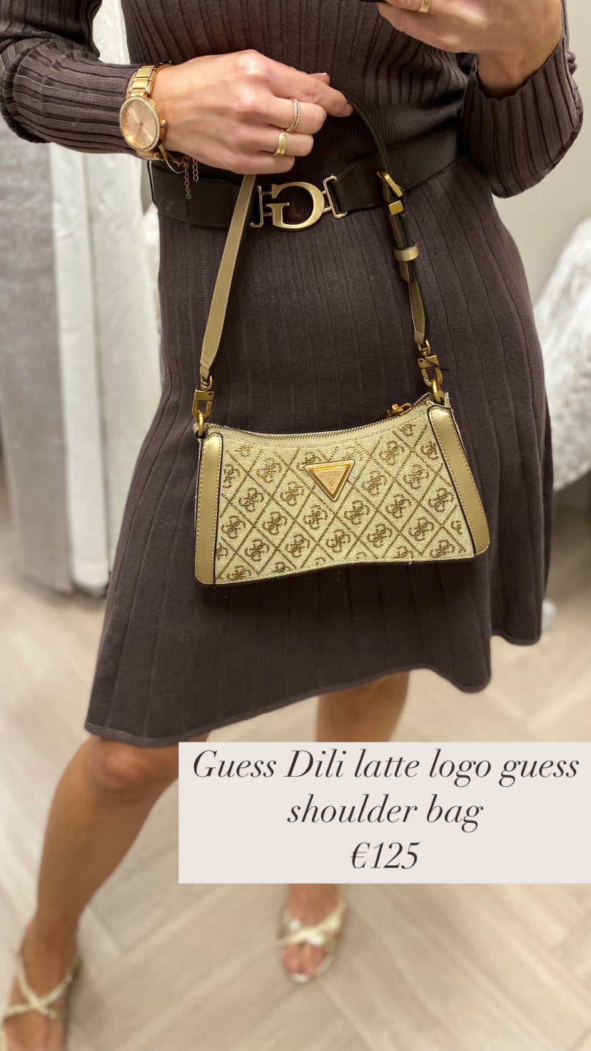 Guess Dili latte logo guess shoulder bag