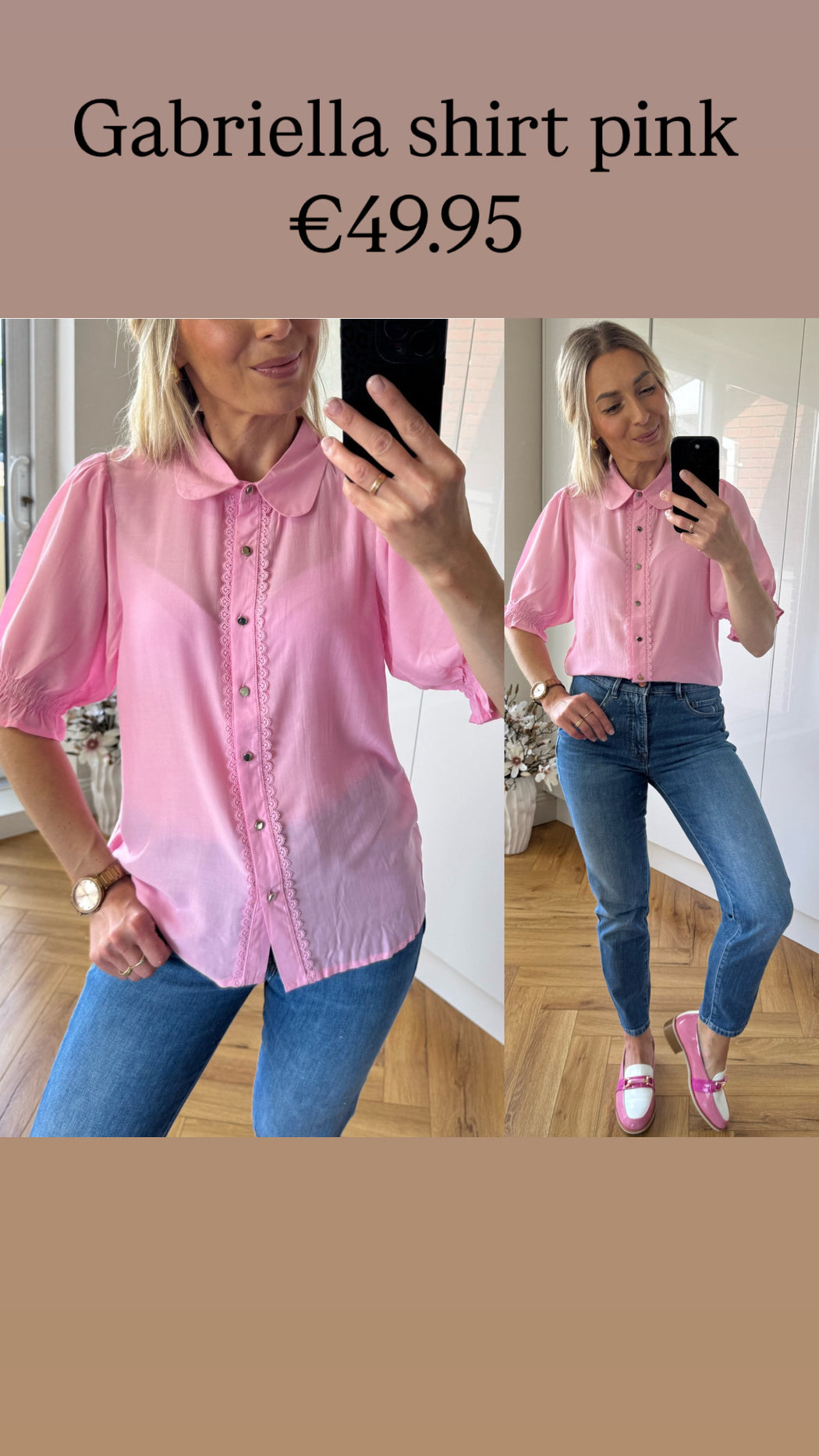 Gabrielle shirt pink
